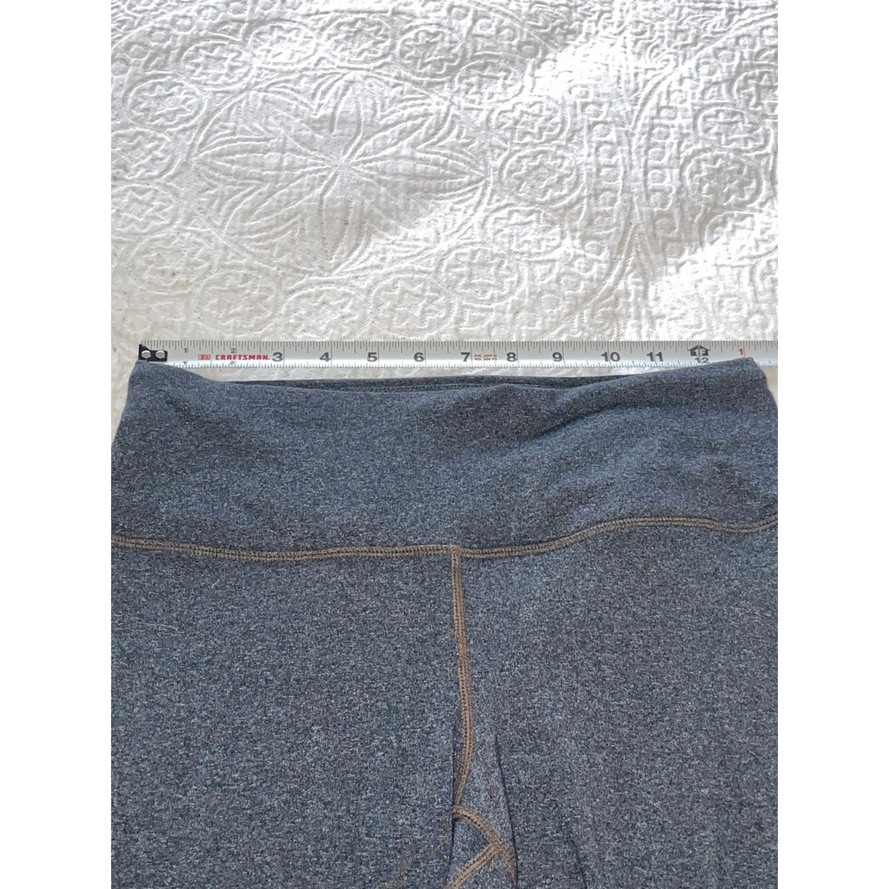 Prana Womens Charcoal Gray Heathered Leggings Size M Contrast Stitch Yoga Pants - Picture 7 of 9